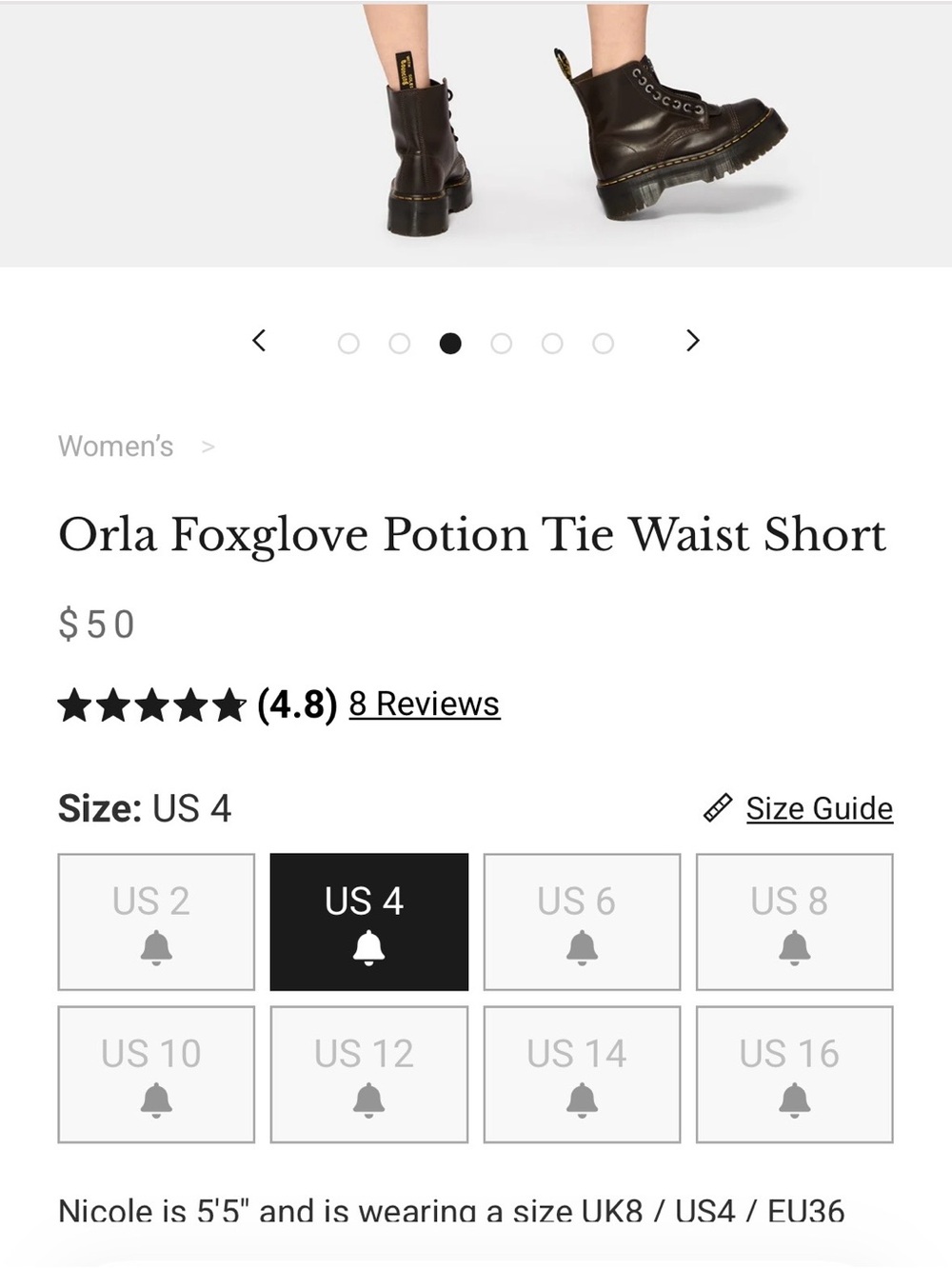 Disturbia Orla Foxglove Potion Tie Waist Short - Picture 5 of 6